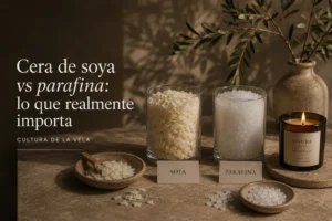 comparación entre cera de soya y parafina para velas aromáticas