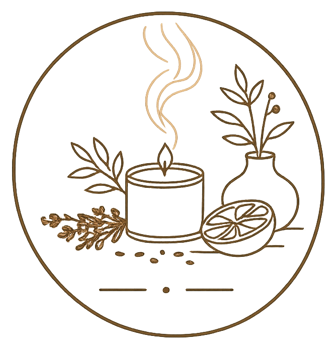 experiencia-sensorial ícono de experiencia sensorial con vela aromática y elementos botánicos